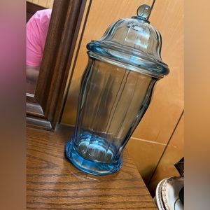 Antique blue glass vase/container
